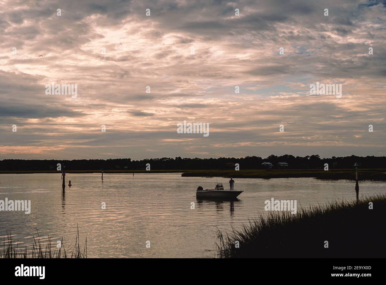 Sunset from the dock on Disney's Hilton Head Island Resort, Hilton Head