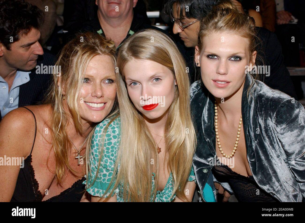 Mum Patty Hansen and daughters Theodora and Alexandra Richards attend the Marc Jacobs runway presentation, as part of the Fall winter 2005 Fashion Week, held at the Armory in New York, on Monday February 7, 2005. Photo by Nicolas Khayat/ABACA. Stock Photo
