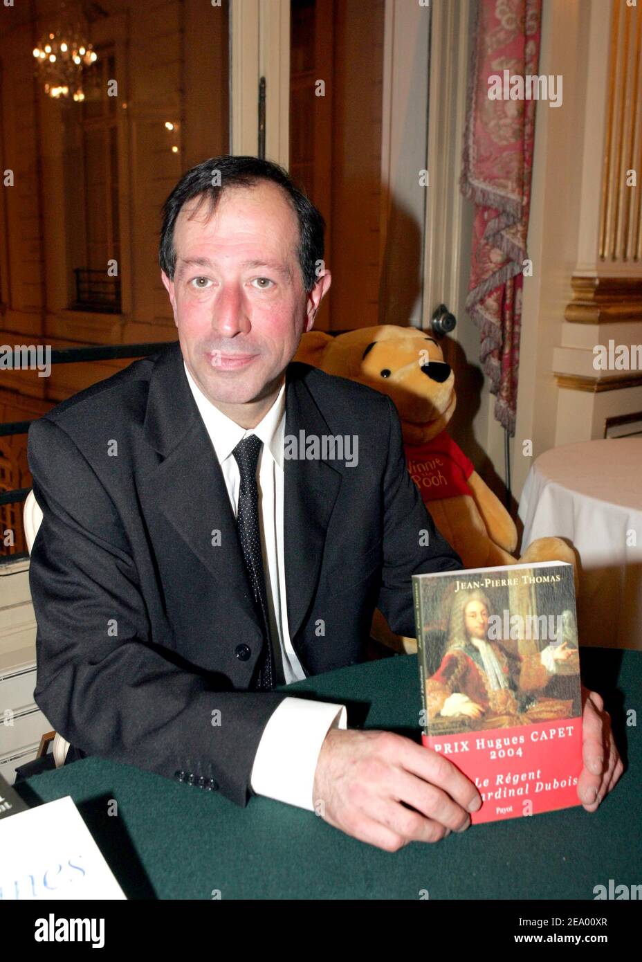 French historian Jean-Pierre Thomas is awarded with the '2004 Hugues Capet Prize' for his book 'Le Regent et le Cardinal Dubois', during a ceremony held at the Cercle de l'Union Interalliee in Paris, France on February 7, 2005.Photo by Laurent Zabulon/ABACA. Stock Photo