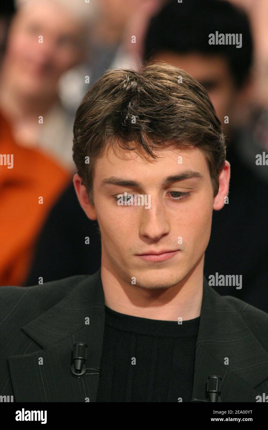 French figure skating champion Brian Joubert attends Michel Drucker's talk show Vivement