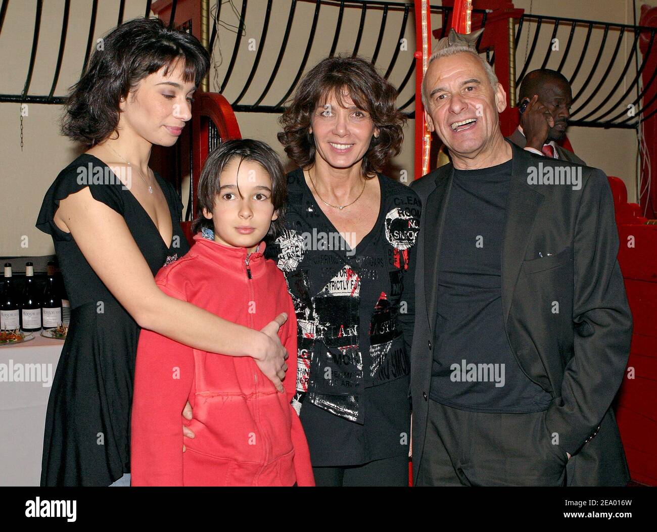 French singer Michel Fugain (R) poses with his family, (L-R) daughter ...