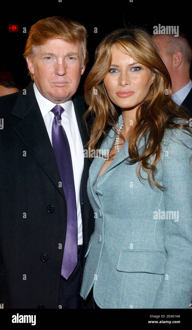 Newlyweds Donald and Melania Trump made their first public appearance since  the wedding at the Michael Kors runway presentation, part of the  Fall-Winter 2005 Fashion Week in New York, on Wednesday February