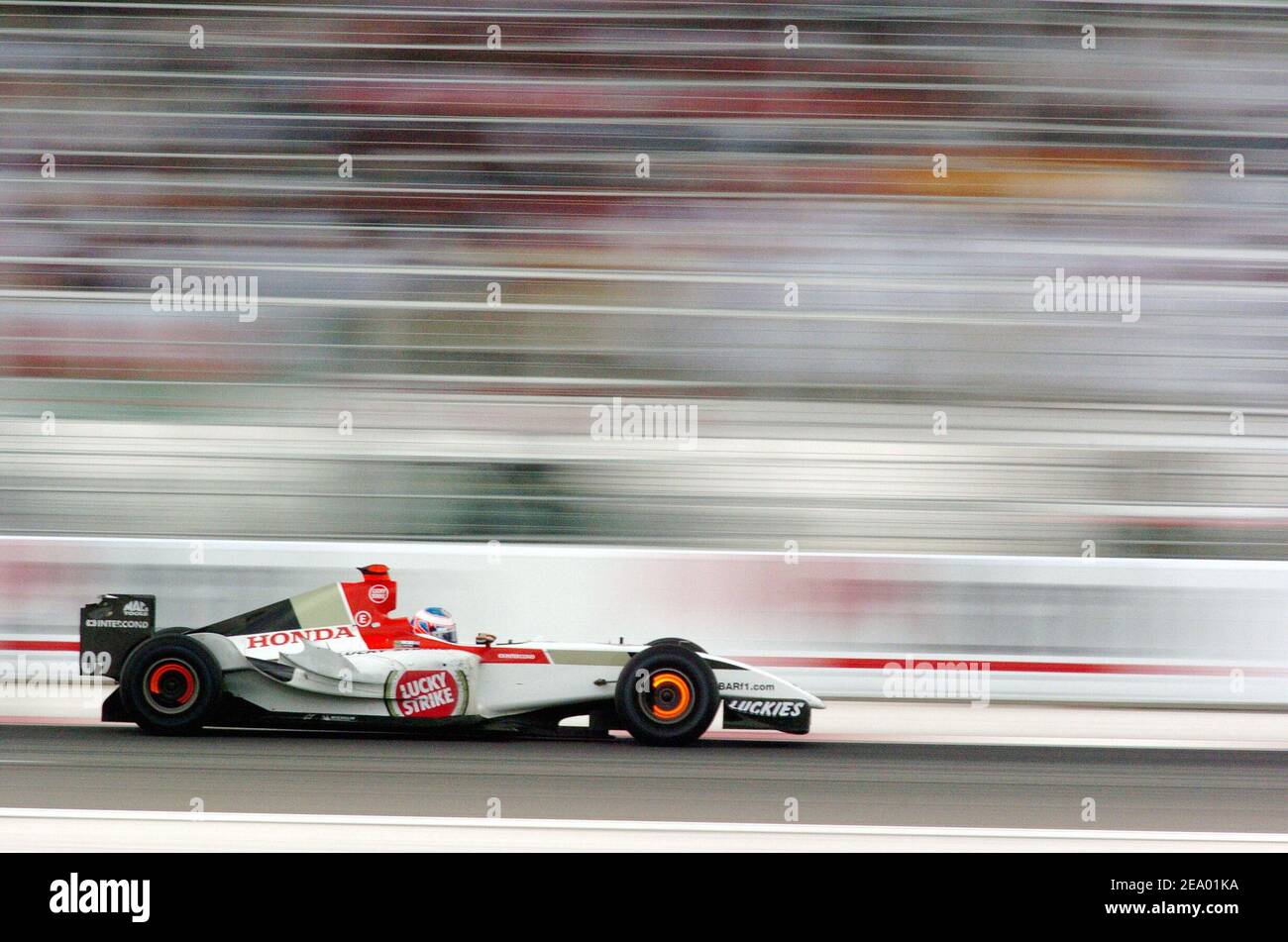 U.K Formula 1 driver Jenson Button (Bar team) during the formula 1 Grand Prix in Indianapolis, IN, USA, on June 20, 2004. Photo by Thierry Gromik/ABACA. Stock Photo