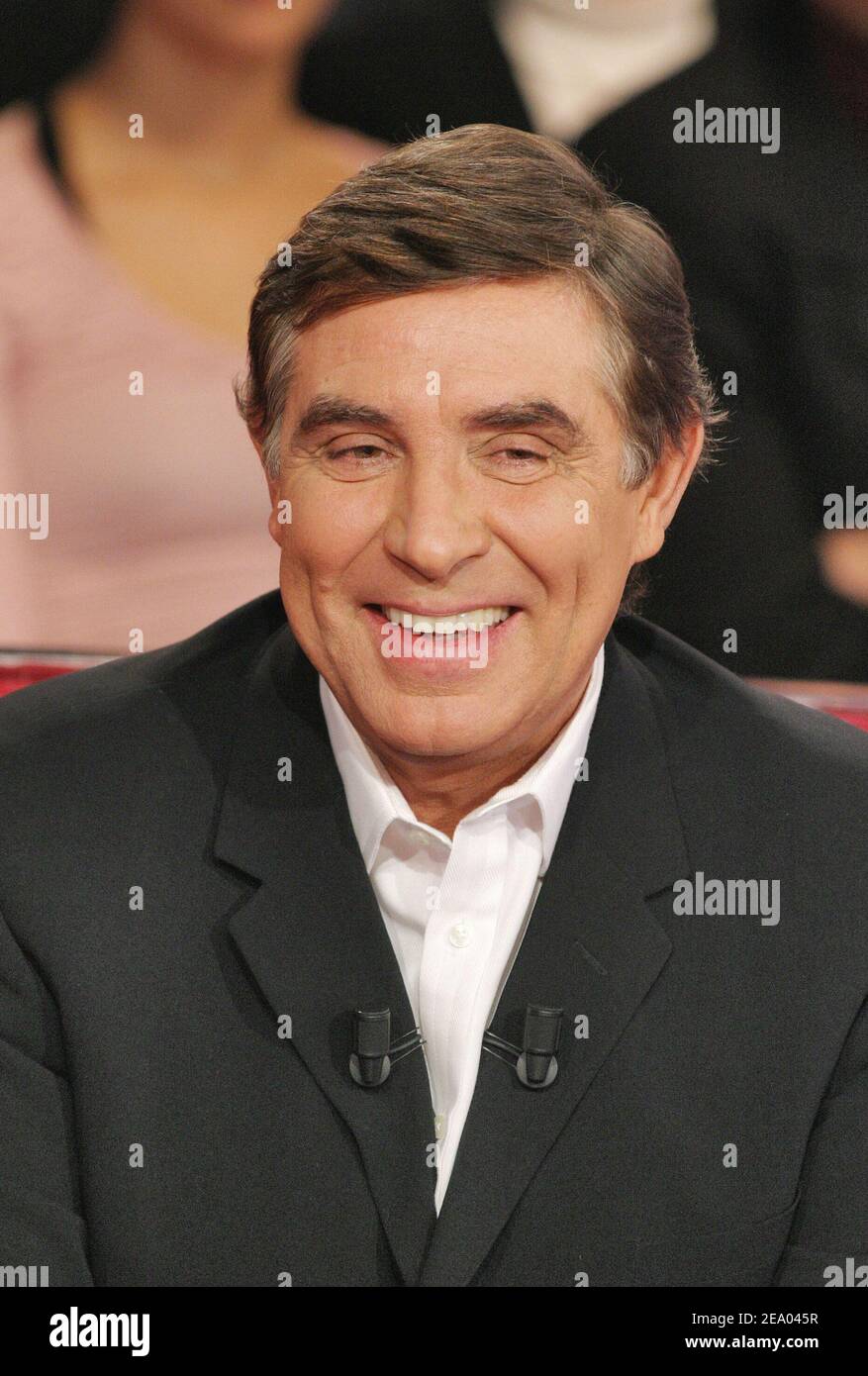 French TV presenter Jean-Pierre Foucault attends Michel Drucker's talks  show Vivement Dimanche recorded at Studio Gabriel in Paris, France on  February 23, 2005. Photo by Jean-Jacques Datchary/ABACA Stock Photo - Alamy