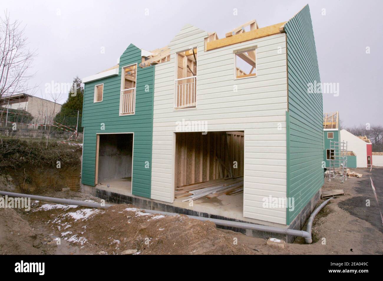 Building Site Of Houses Selling At Cost 100 000 Euros At The Surville District Montereau Fault Yonne Seine Et Marne France On February 23 05 Photo By Mousse Abaca Stock Photo Alamy