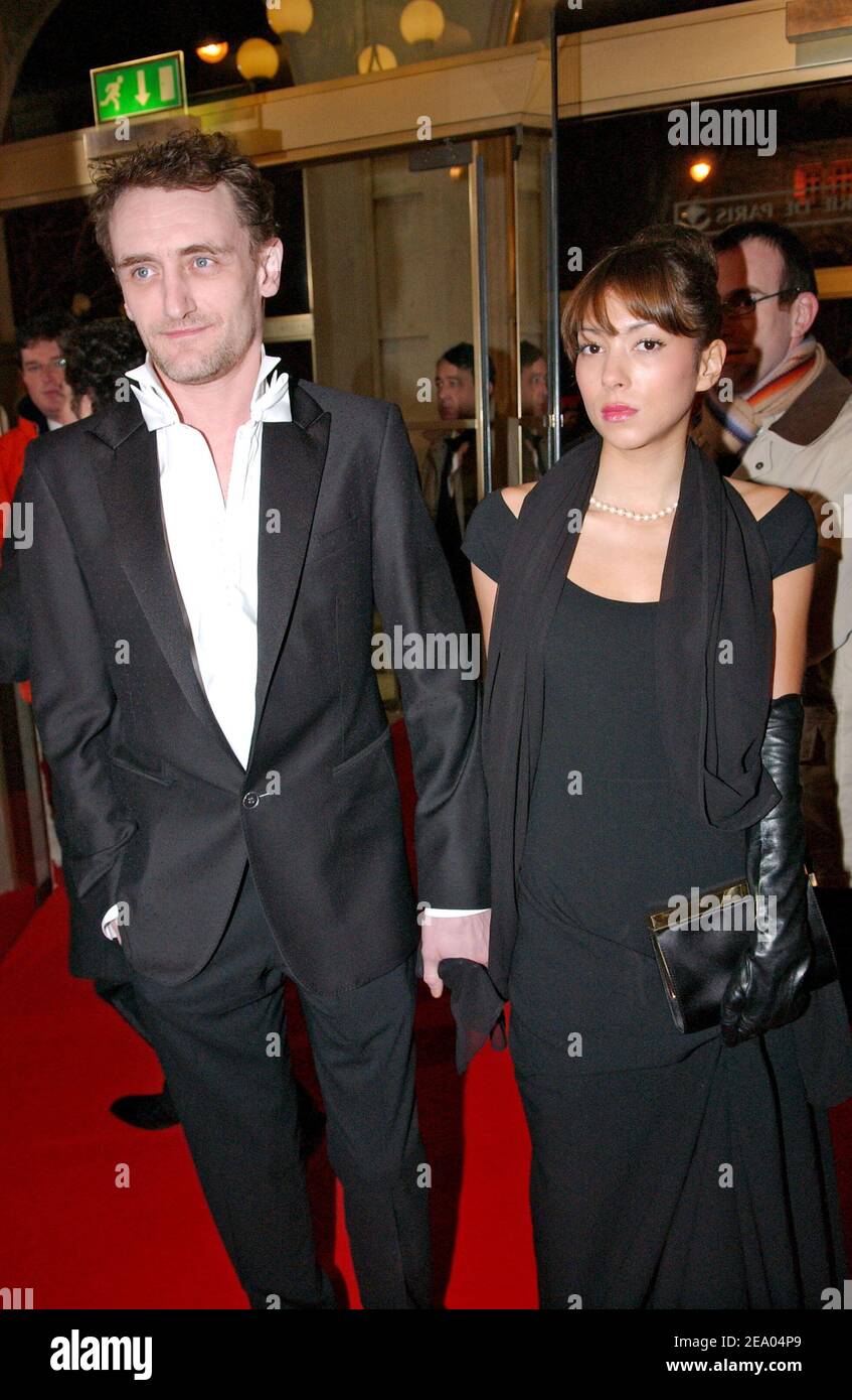 French actor Jean-Paul Rouve and his girlfriend French writer Benedicte  Martin arrive at the 30th Cesar awards ceremony held at the Theatre du  Chatelet in Paris, France, on February 26, 2005. Photo