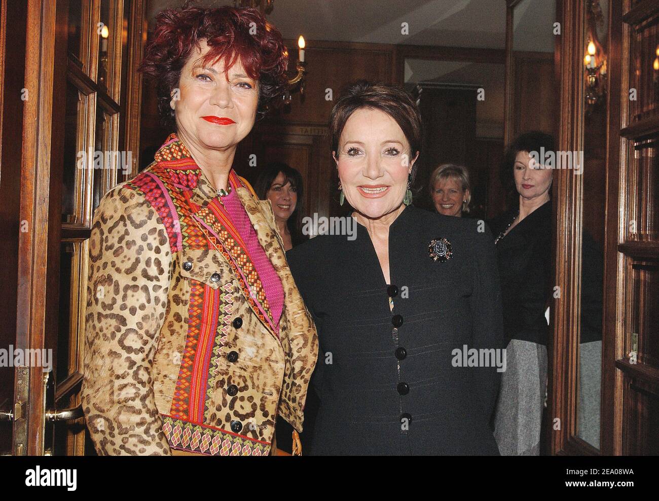 French TV producer Pascale Breugnot (L) and astrologer Yaguel Didier attend the Women's Day Party held at the Hotel de Crillon in Paris, France, on March 7, 2005, on the occasion of the International Women's Day to be observed on March 8. Photo by Giancarlo Gorassini/ABACA. Stock Photo
