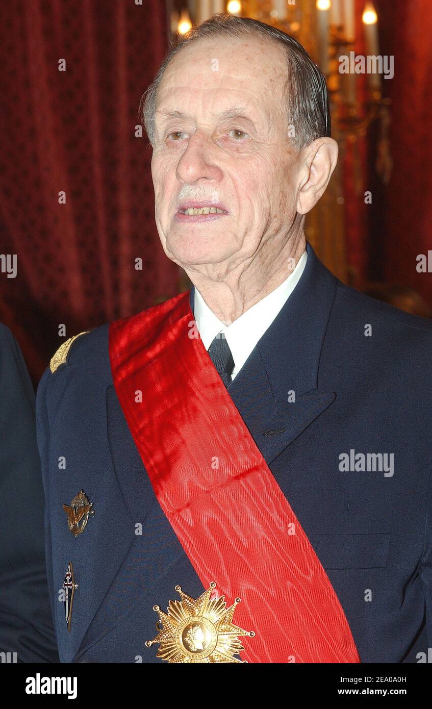 Amiral Philippe de Gaulle hnoured by French President Jacques Chirac