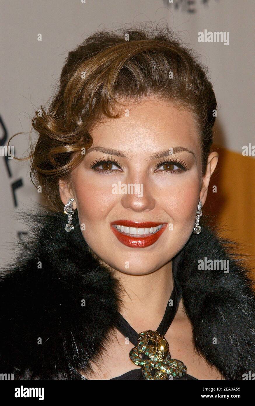 Latin Singer Thalia arriving at the 2005 Rock And Roll Hall of Fame Ceremony held at the Waldorf Astoria in New York, NY on March 14, 2005. Photo By Nicolas Khayat/ABACA. Stock Photo
