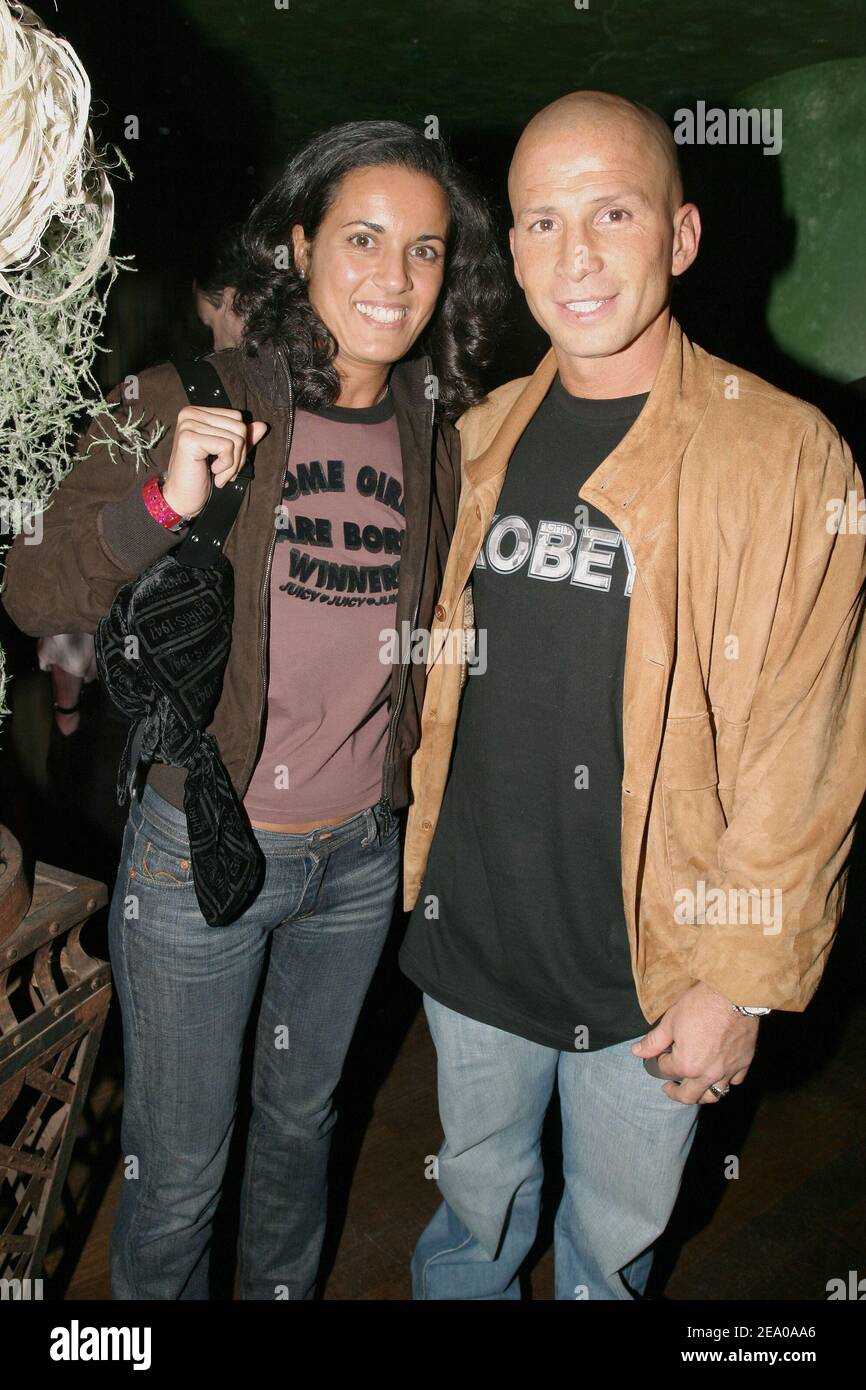 French Thai kickboxing world champion Dida Diafat and his wife Akima attend  a party to celebrate French boxer Brahim Asloum's victory against Spaniard  Jose-Antonio Lopez-Bueno in the European Flyweight Championship, at L'Etoile