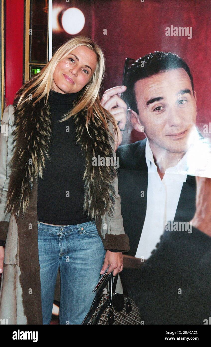 French TV presenter Sophie Favier attends the premiere of humorist Elie Semoun's new one-man-show, 'Elie Semoun se prend pour qui ?', at Le Gymnase in Paris, France, on March 15, 2005. Photo by Bruno Klein/ABACA. Stock Photo