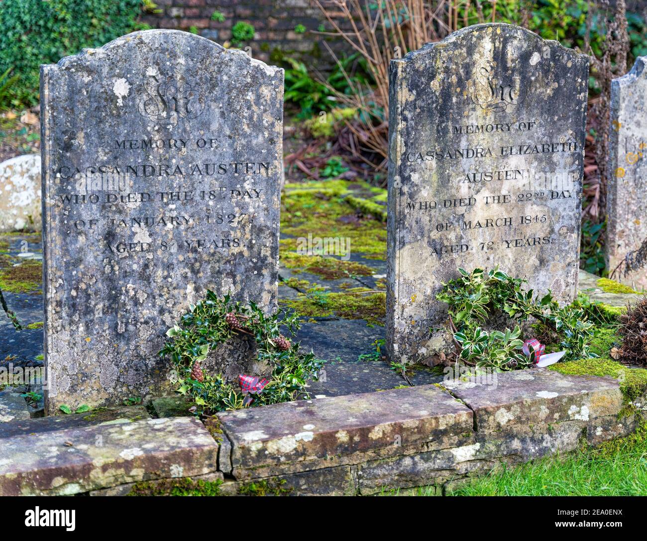 Graves of Cassandra & Cassandra Austen - Mother and Sister of Jane Austen Stock Photo