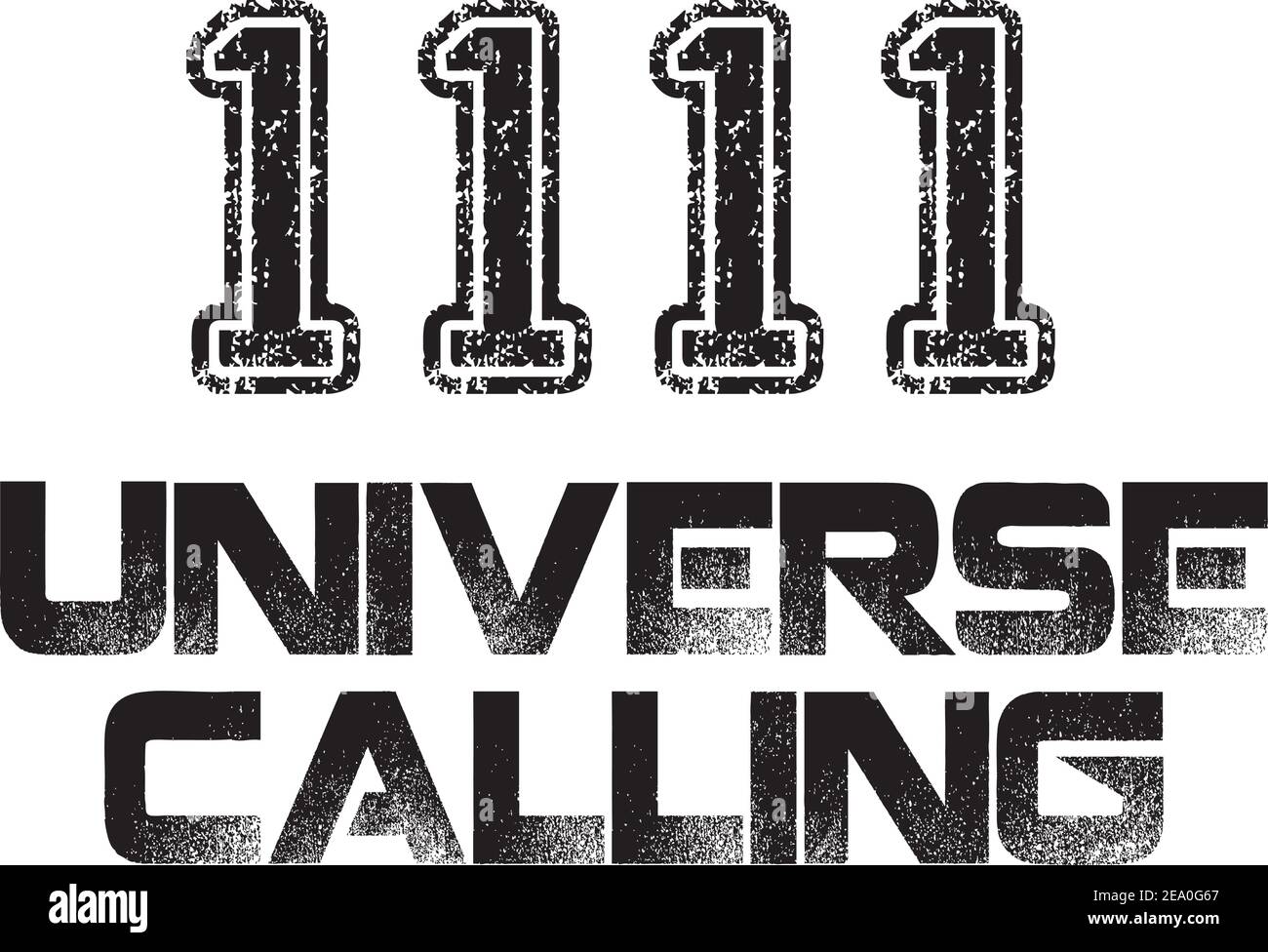 1111 Angel number. Universe is calling. Stock Vector