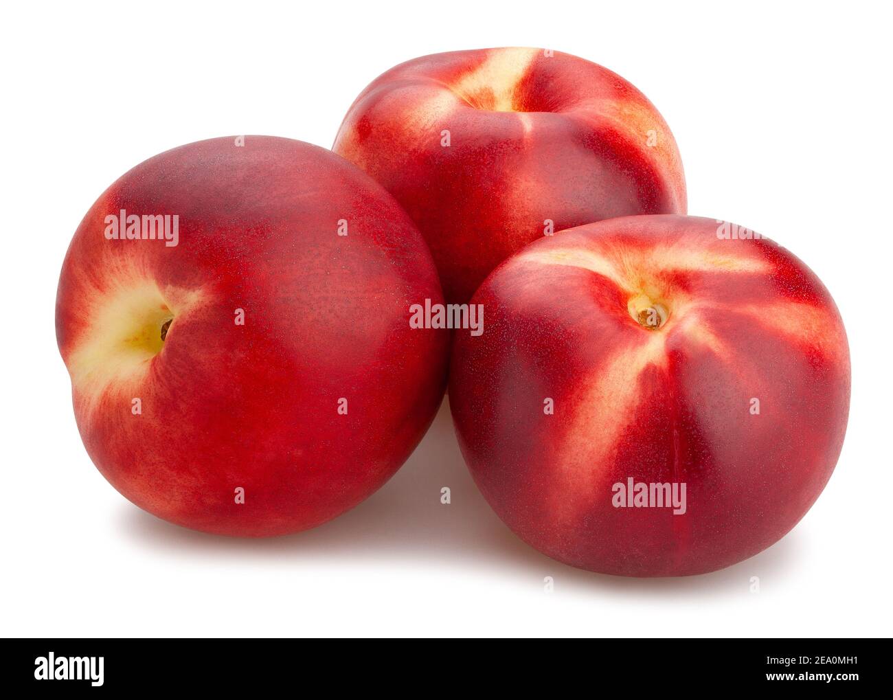 white nectarine path isolated on white Stock Photo