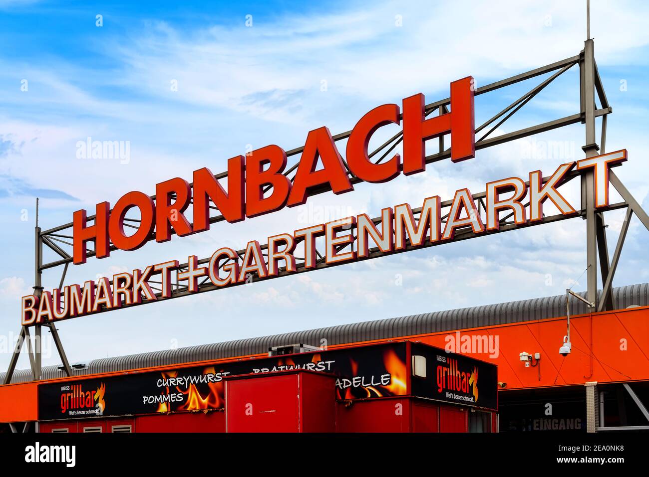 Koblenz, Germany, 01.31.2021: Hornbach hardware store. Hornbach is a German DIY-store chain offering home improvement and do-it-yourself goods. Stock Photo