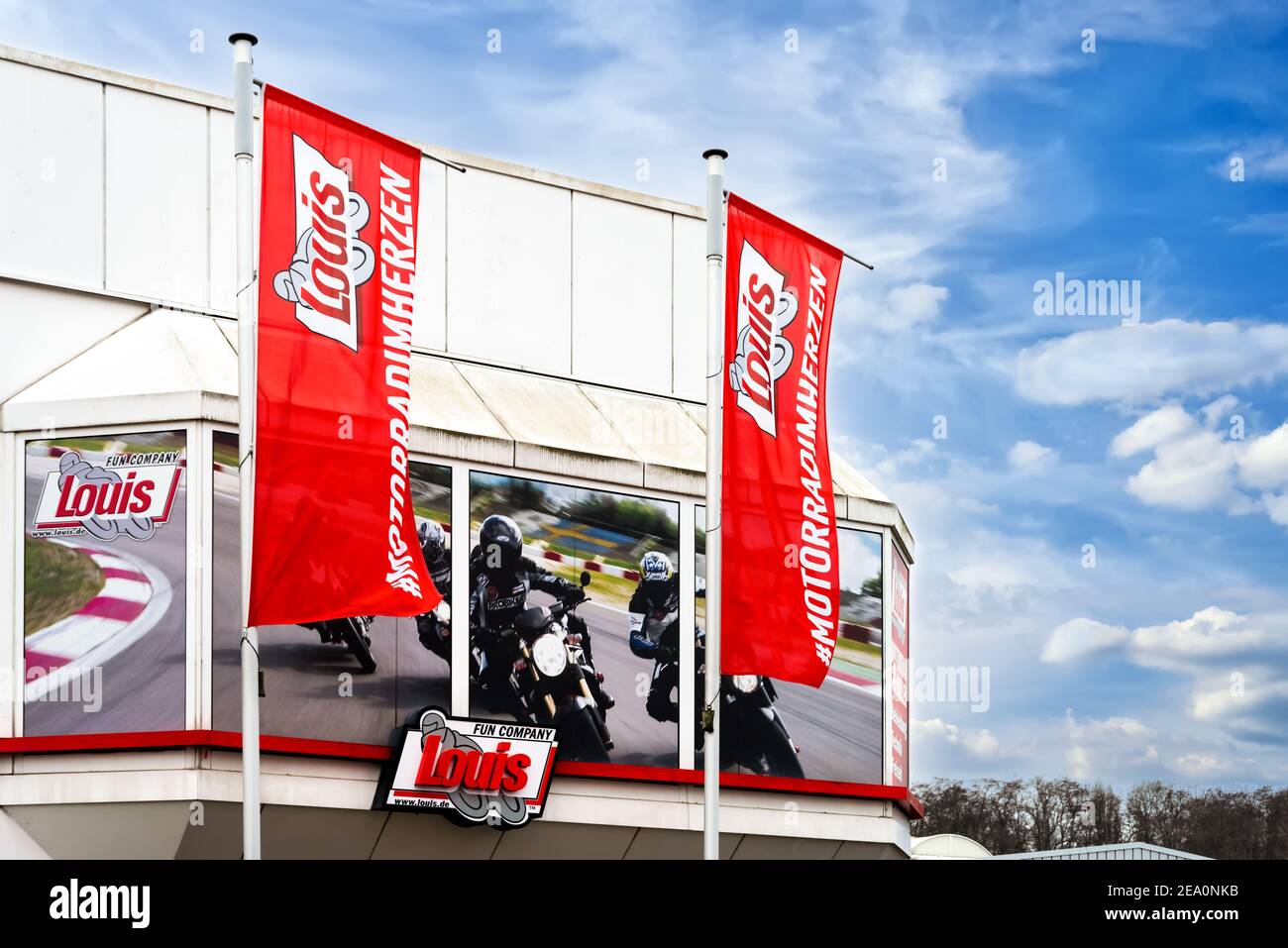 Koblenz, Germany, 01.31.2021: Store of Luois Motorad. Detlev Louis Motorrad-Vertriebsgesellschaft  is a branch and mail order dealer for motorbike clot Stock Photo - Alamy