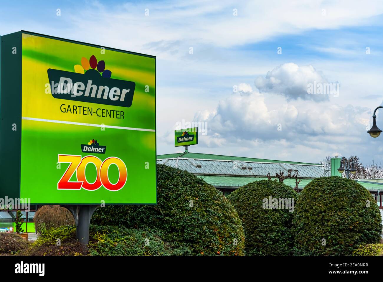 Koblenz, Germany, 01.31.2021: Dehner logo in front of the center. Dehner is  a garden centre chain represented in Germany and Austria as well as a whol  Stock Photo - Alamy