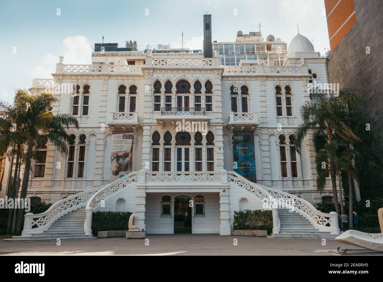 The ornate exterior of the Sursock Museum in Beirut, Lebanon Stock Photo