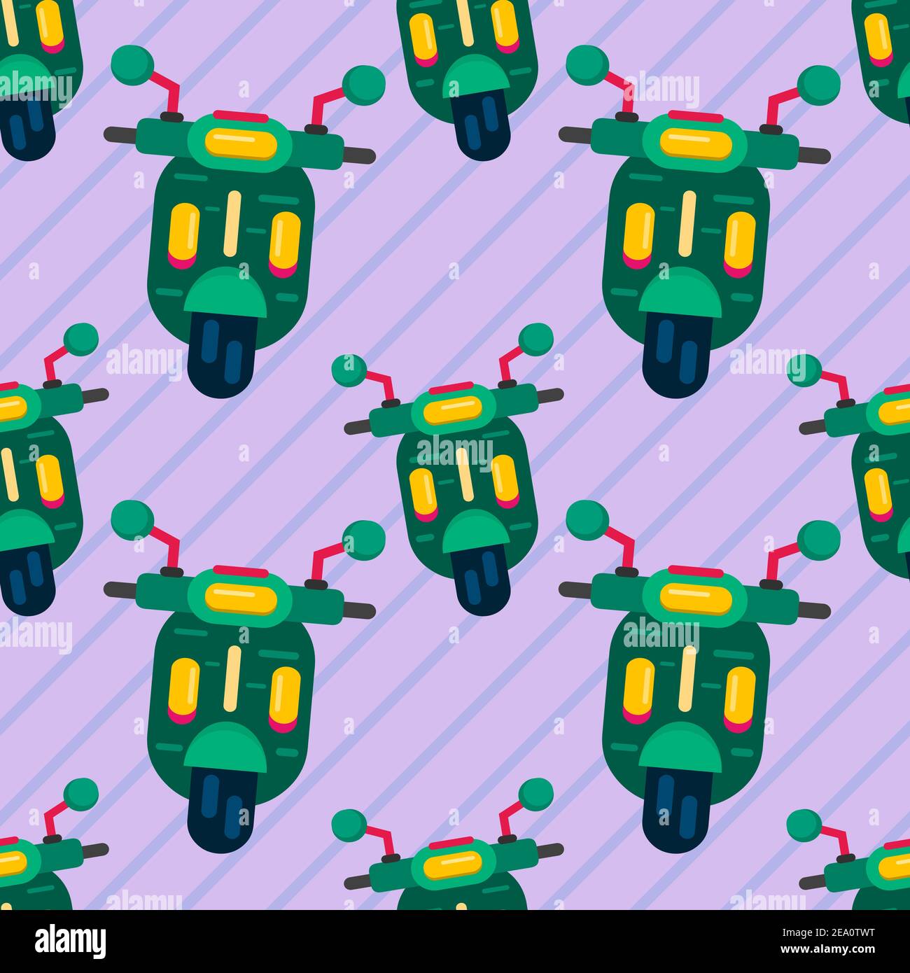 motorbike seamless pattern vector illustration in flat style Stock Vector