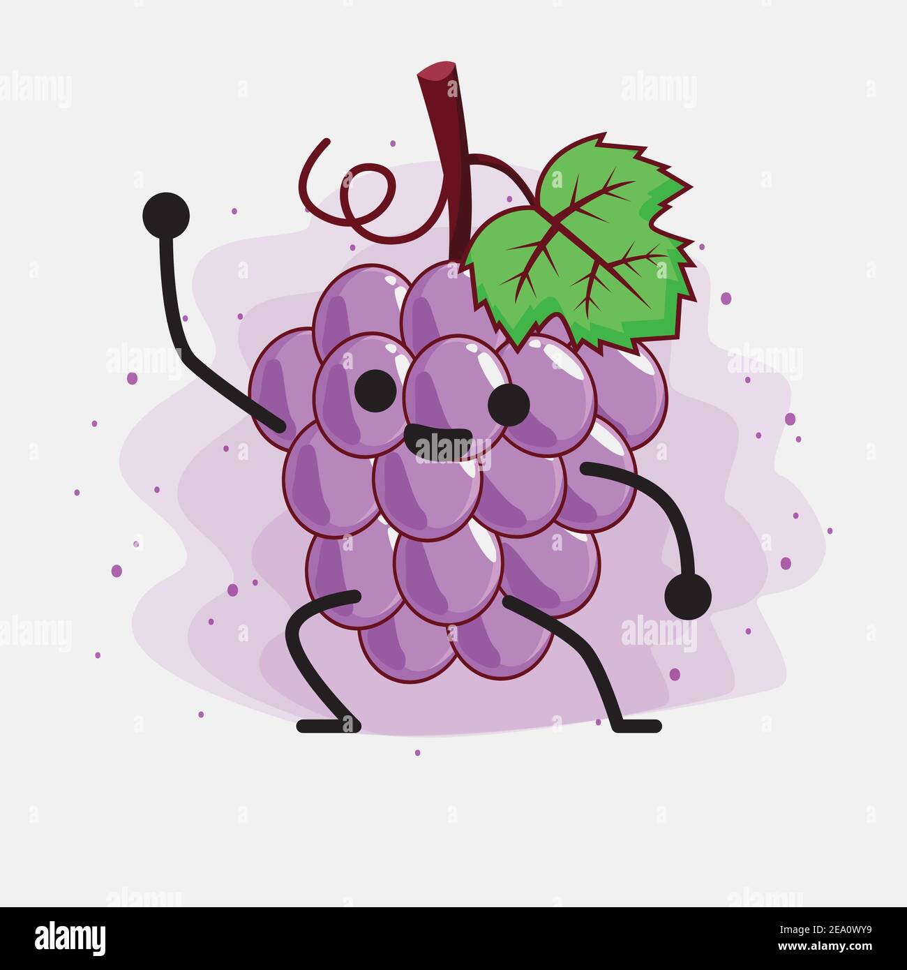 An illustration of Cute Purple Grape fruit Mascot Character Stock ...