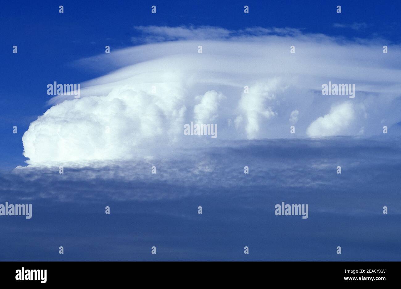 FLUFFY WHITE CLOUD FORMATION OVER COASTAL NEW SOUTH WALES, AUSTRALIA. Stock Photo