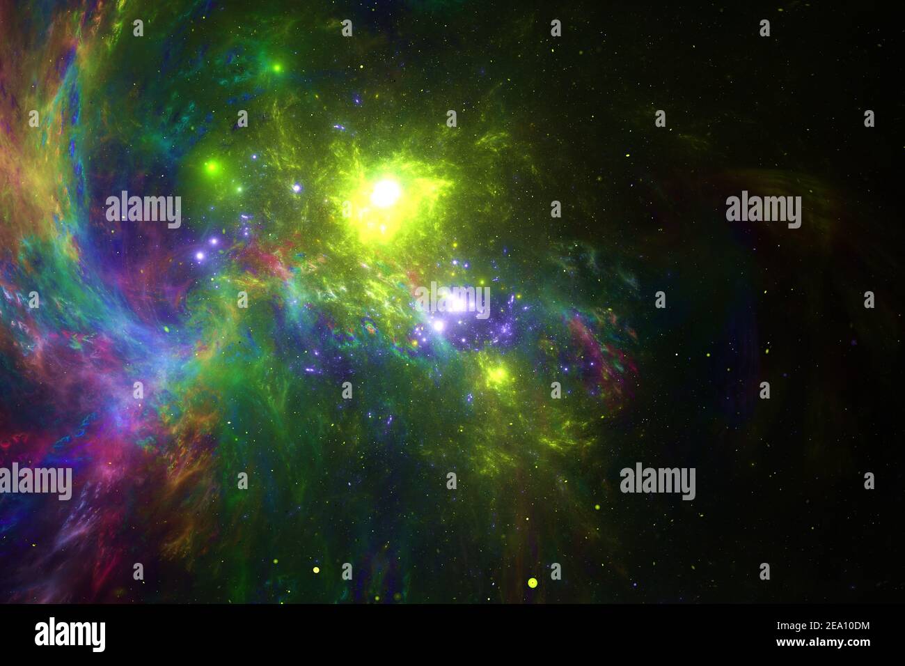 Space scene with colorful stars and nebulae Stock Photo - Alamy