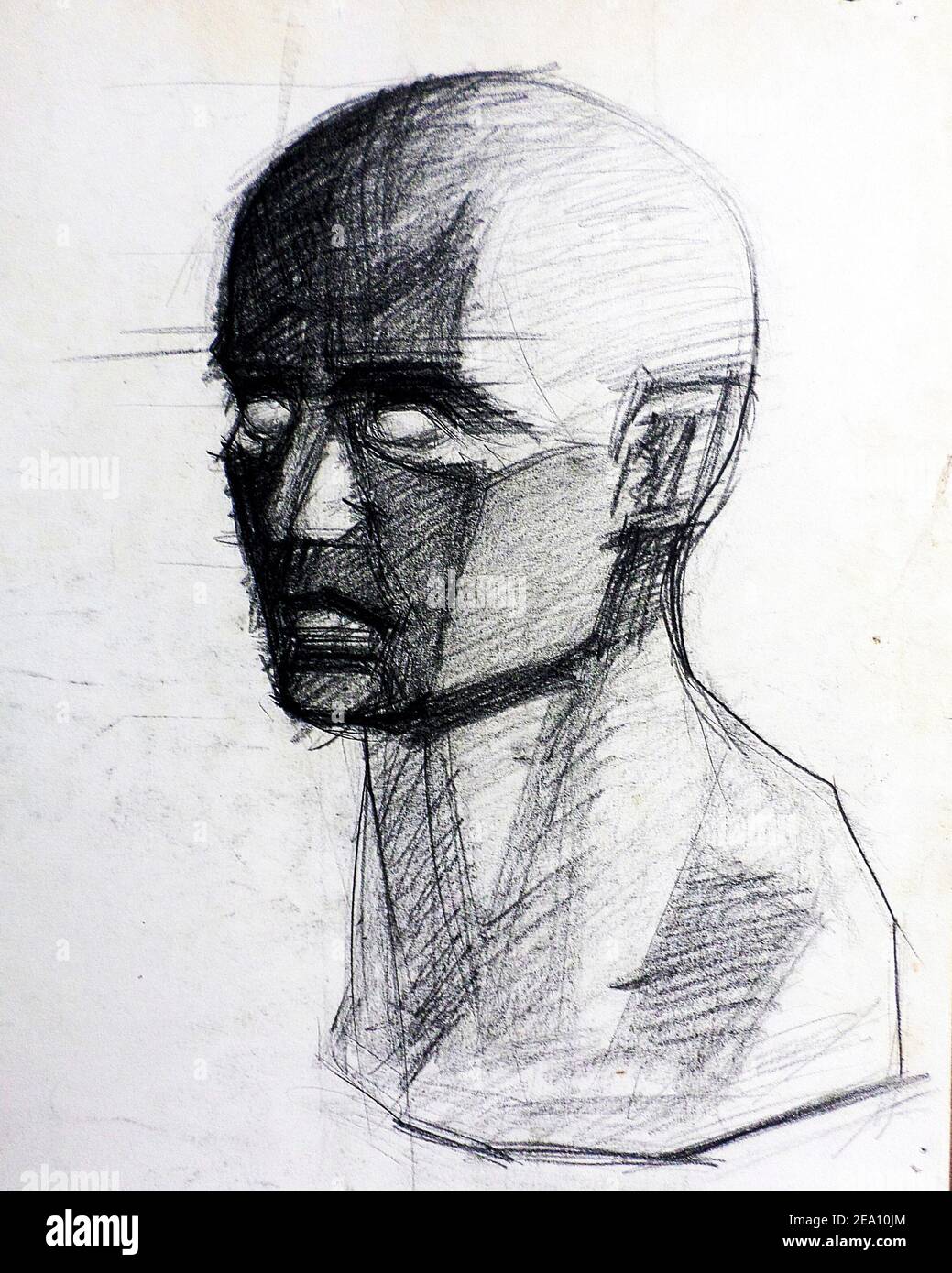 Art ,drawing ,Fine art ,Light and shadow, bust Stock Photo