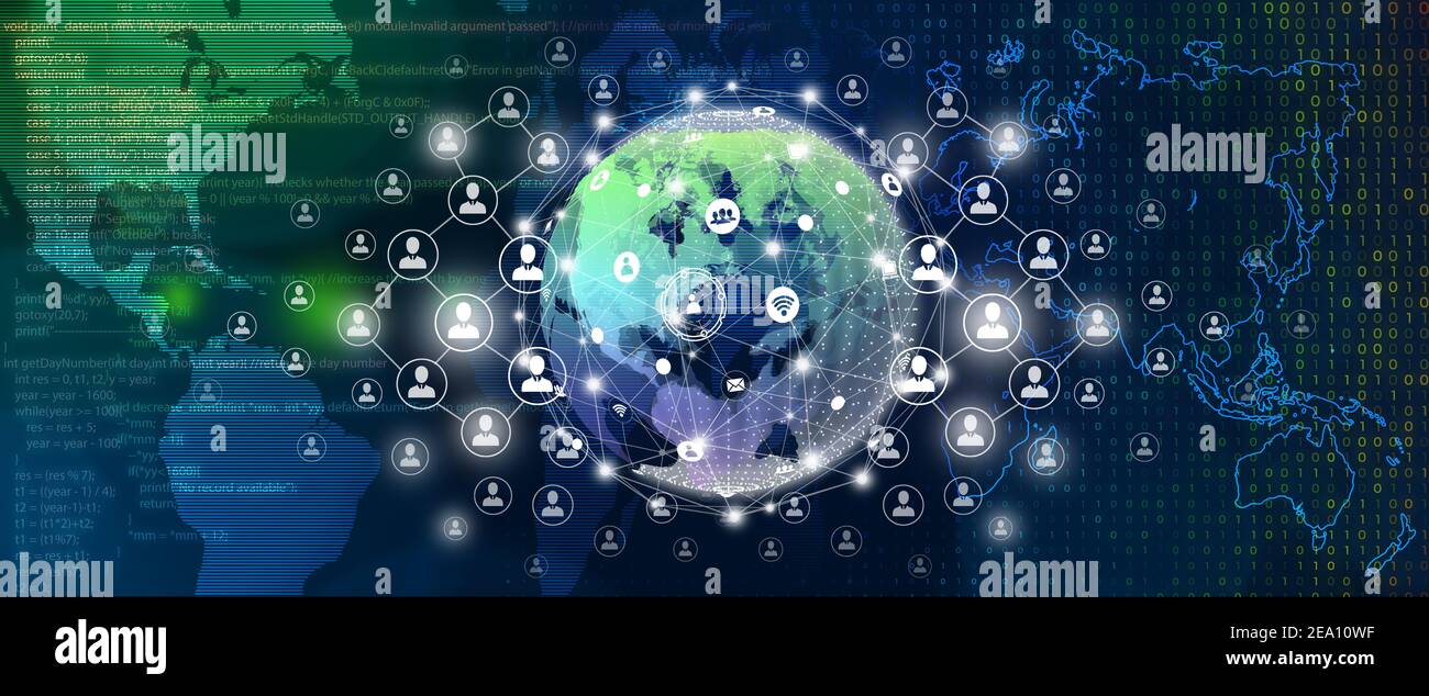 World business connection, People connection and Network connection concept. Stock Photo