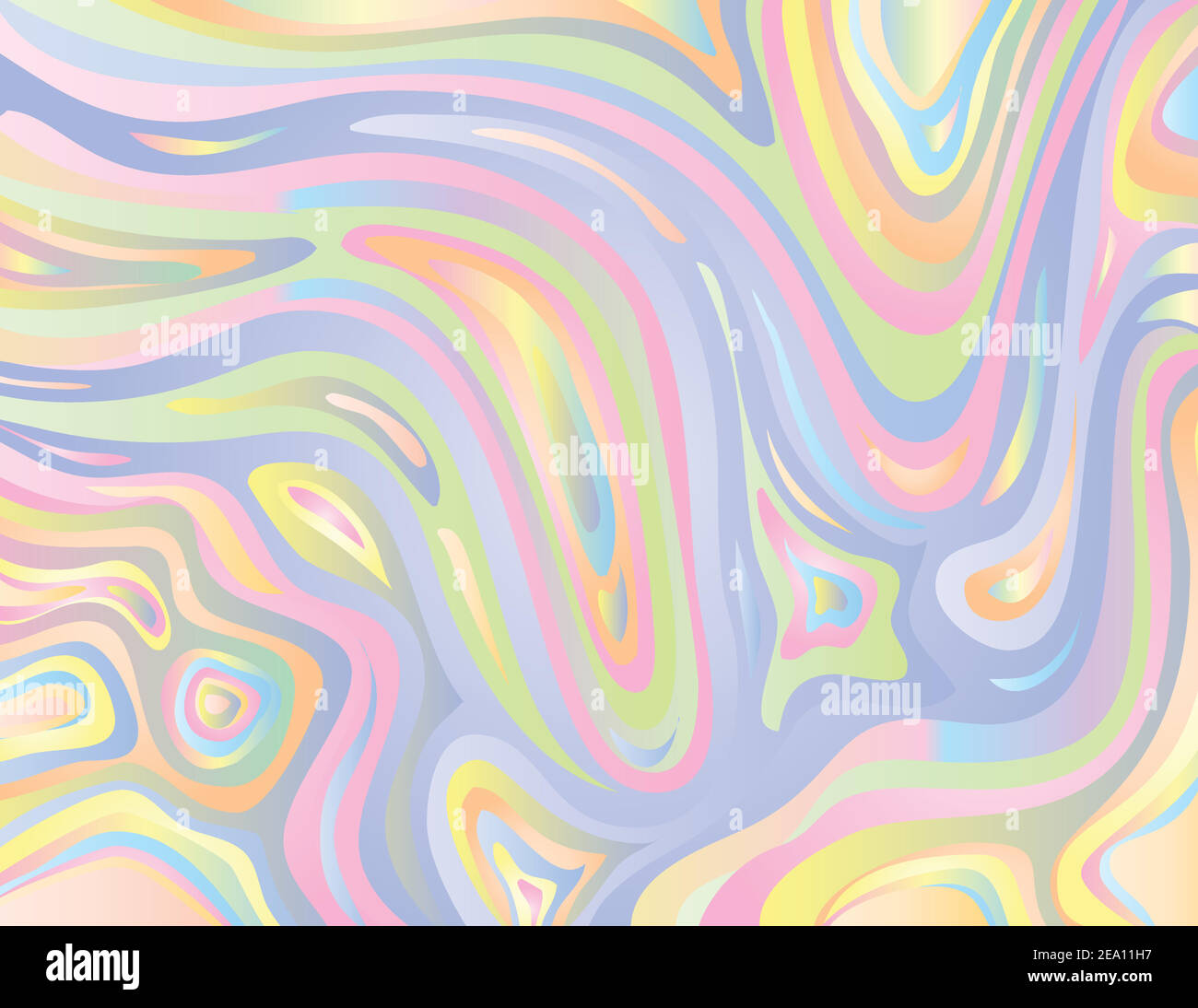 Digital marbling or inkscape illustration of an abstract swirling psychedelic, liquid marble and simulated marbling the Suminagashi Kintsugi marbled e Stock Vector