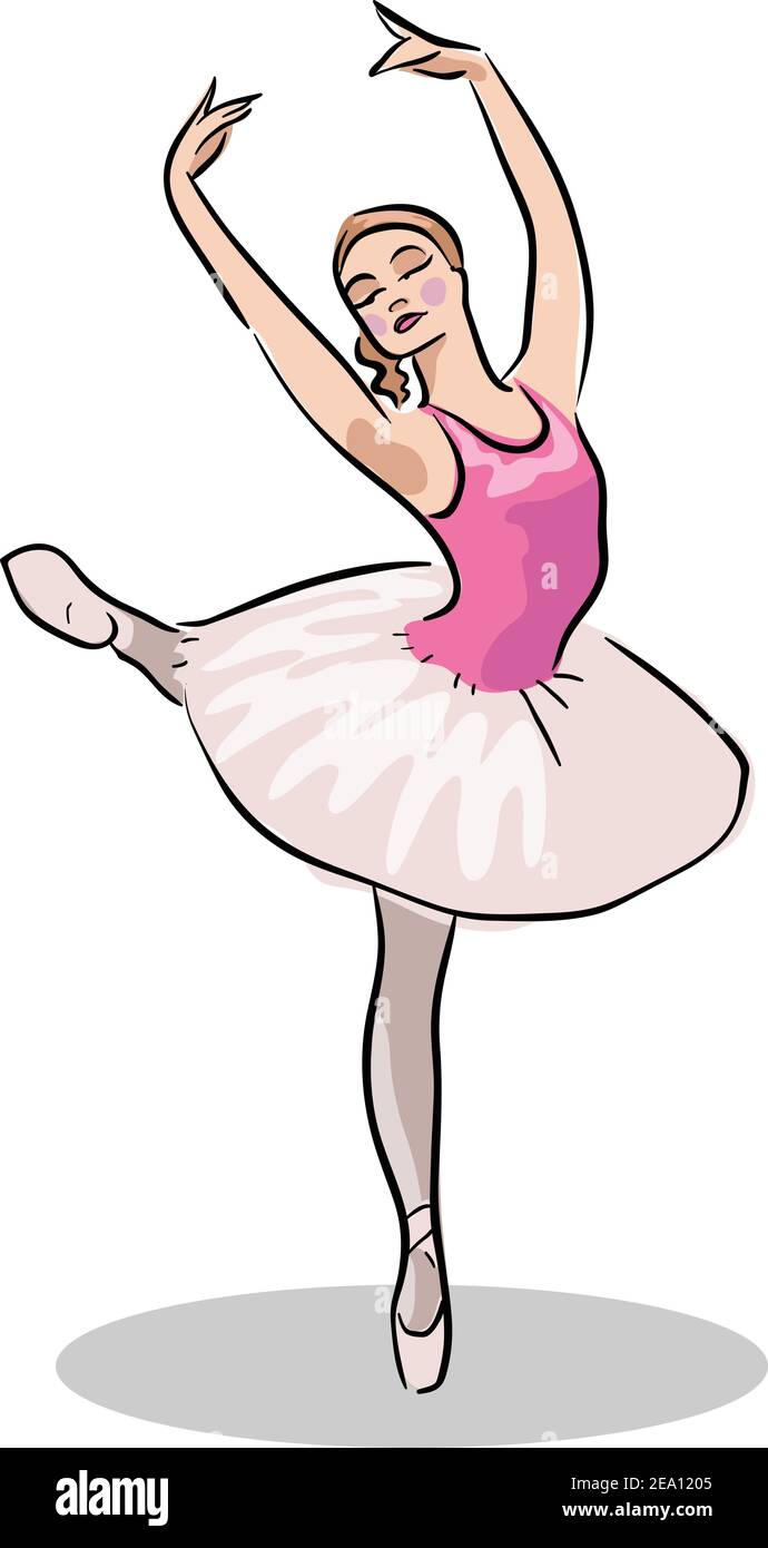 drawing of Ballerinas stock illustration , Ballet Dancer Girl Vector  illustration Stock Vector Image & Art - Alamy