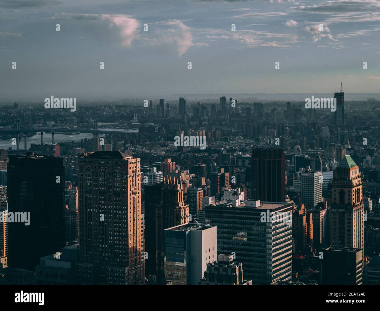 moody new york city skyline Stock Photo Alamy