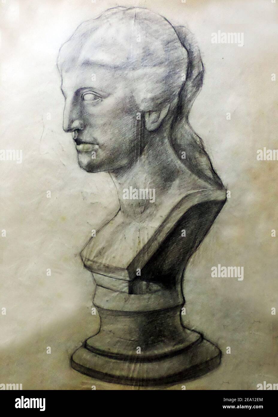 Art ,drawing ,Fine art ,Light and shadow, bust Stock Photo