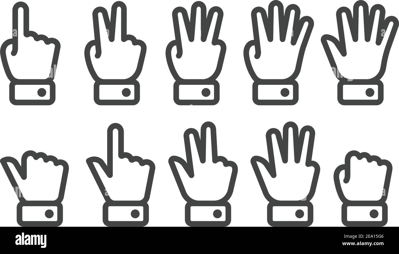 Hand gesture finger eight palm hi-res stock photography and images - Alamy