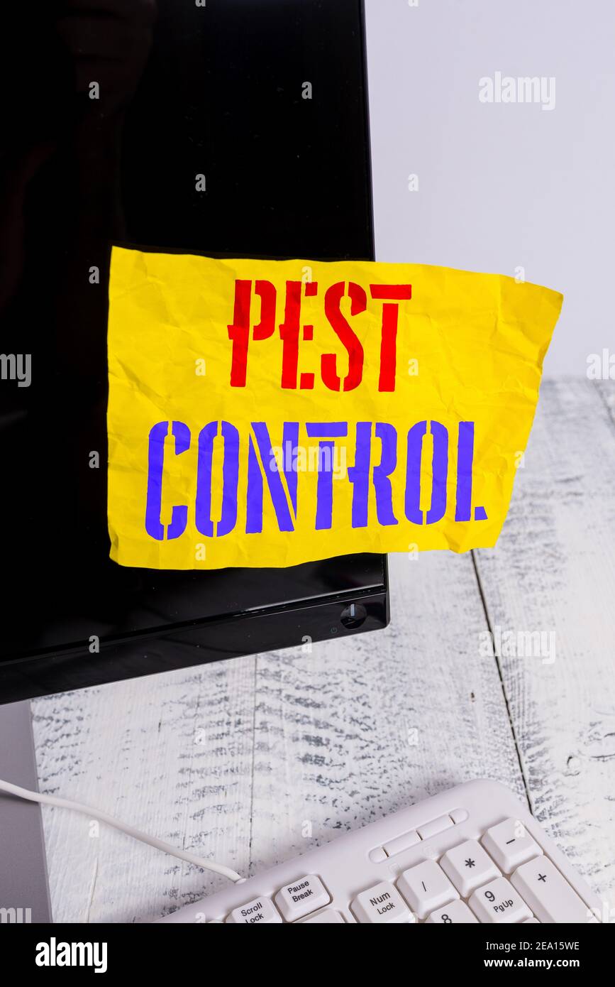Writing note showing Pest Control. Business concept for Killing ...