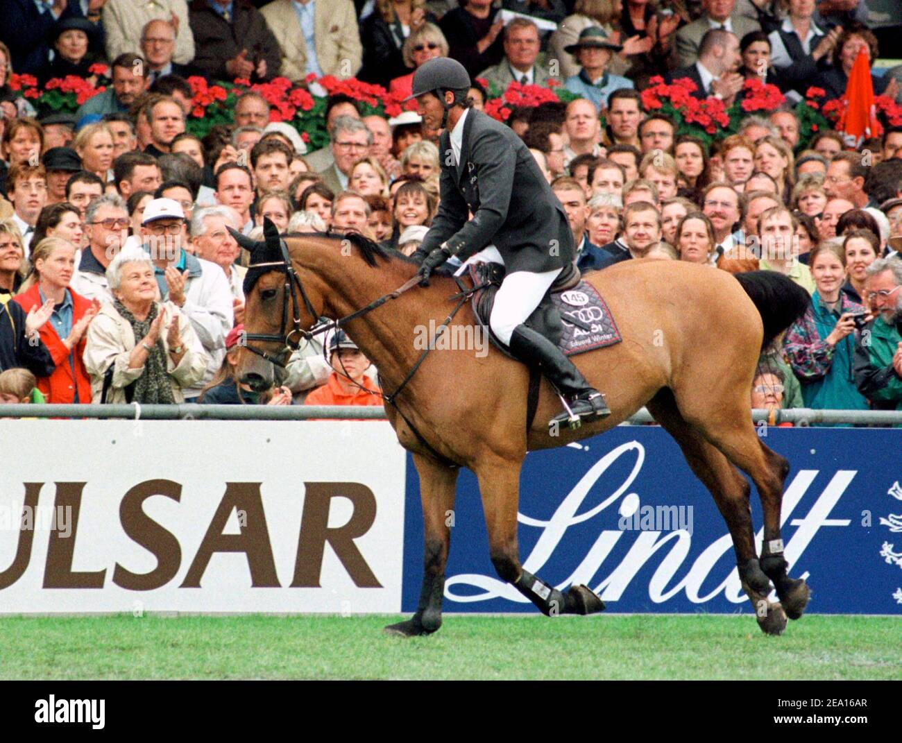 Aachen Germany 20.06.1999, Equestrian: CHIO Aachen - Ludger BEERBAUM (GER) on Ratina Z Stock Photo