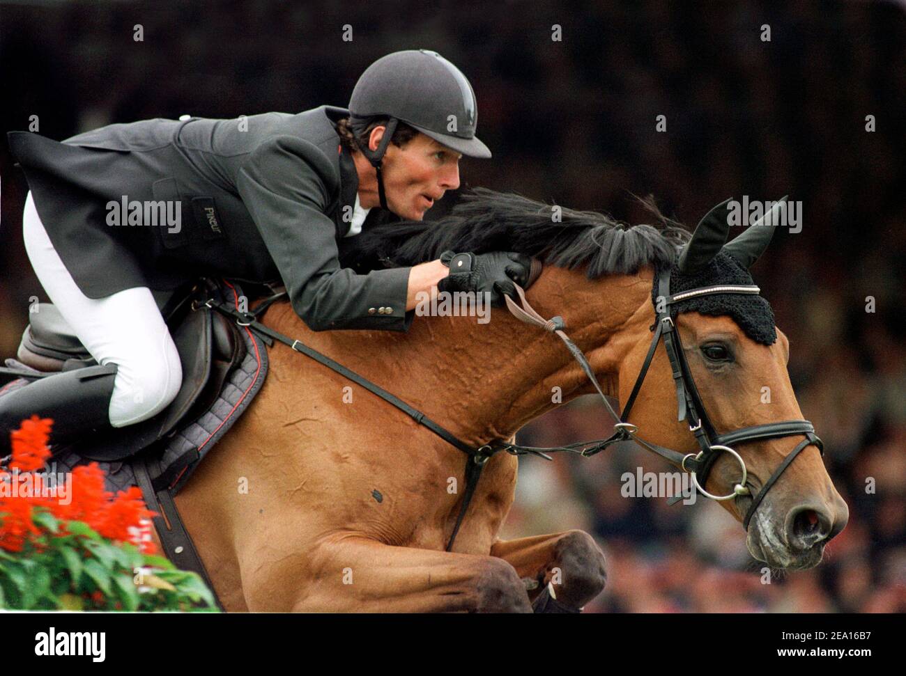 Aachen Germany 20.06.1999, Equestrian: CHIO Aachen - Ludger BEERBAUM (GER) on Ratina Z Stock Photo