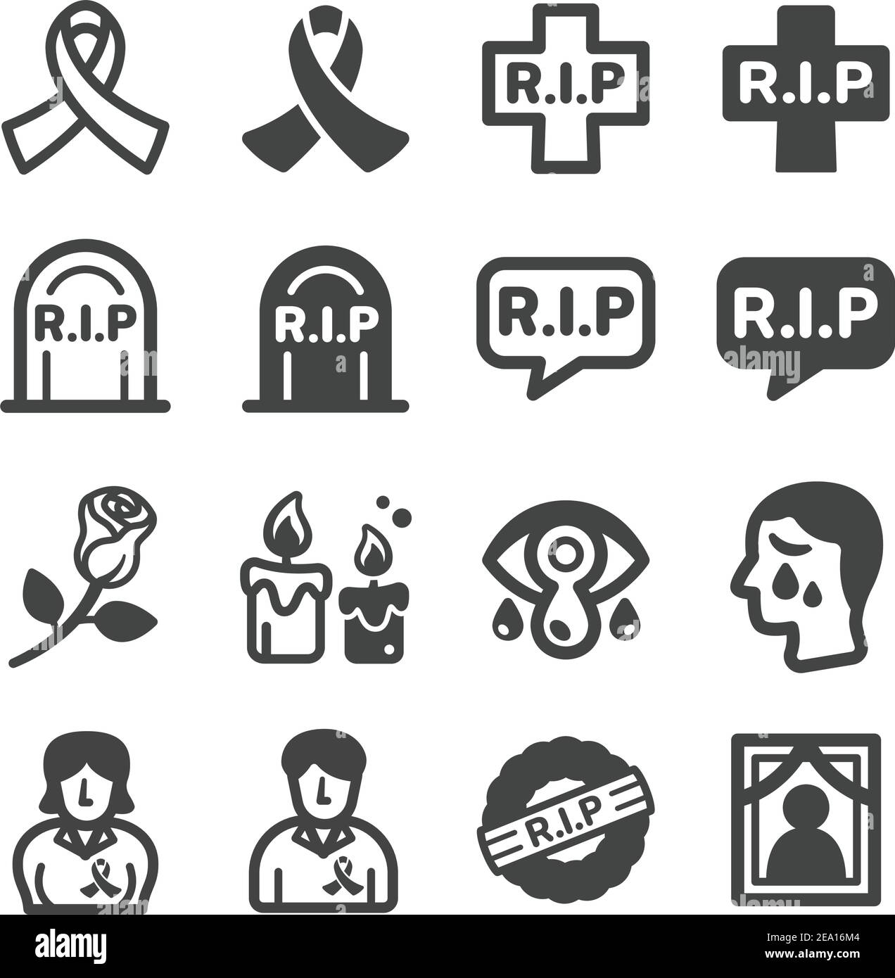 rip,commemorate,remembrance icon set,vector and illustration Stock Vector