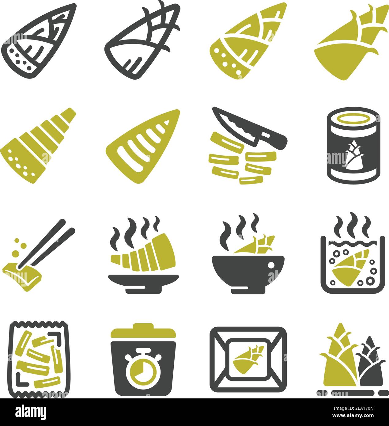 bamboo shoot icon set Stock Vector Image & Art Alamy