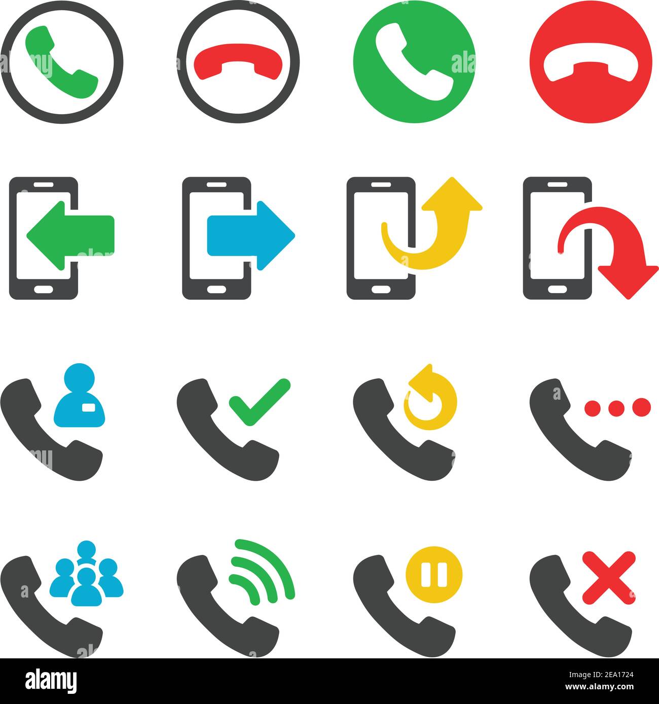call,contact icon set Stock Vector