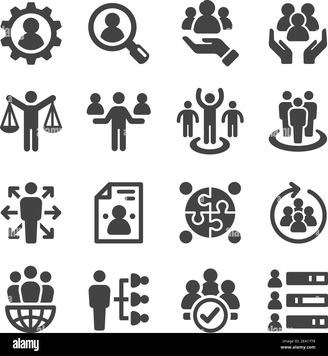 human resource icon set Stock Vector