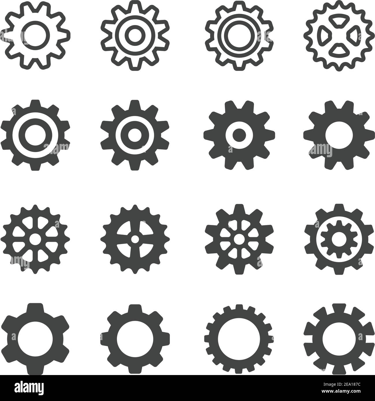 gear,cog icon set Stock Vector Image & Art - Alamy