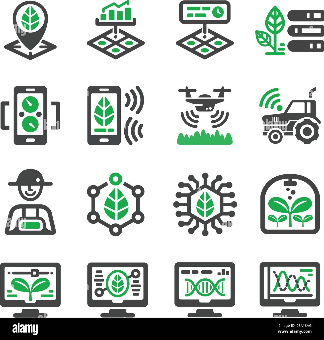 smart farm icon set Stock Vector