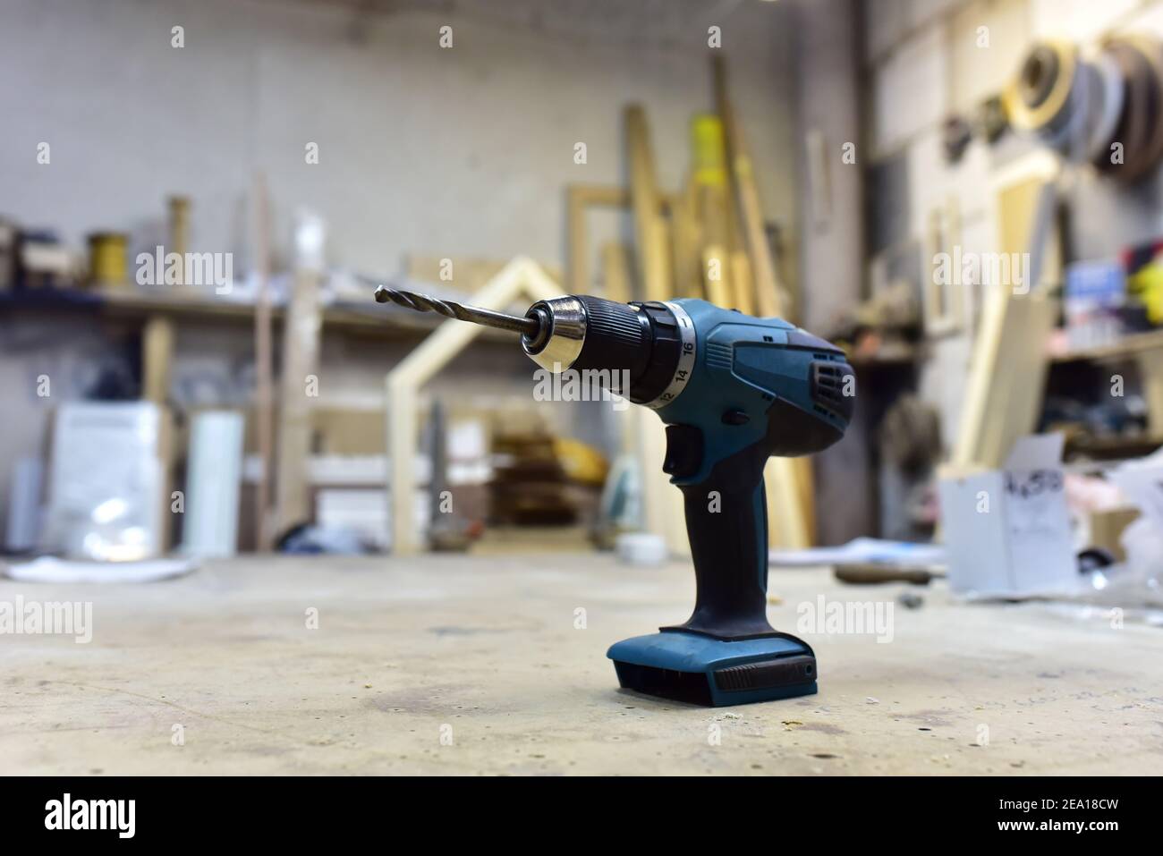 Cordless combi drill for used as impact drill and screw driver. Cordless impact screwdriver for