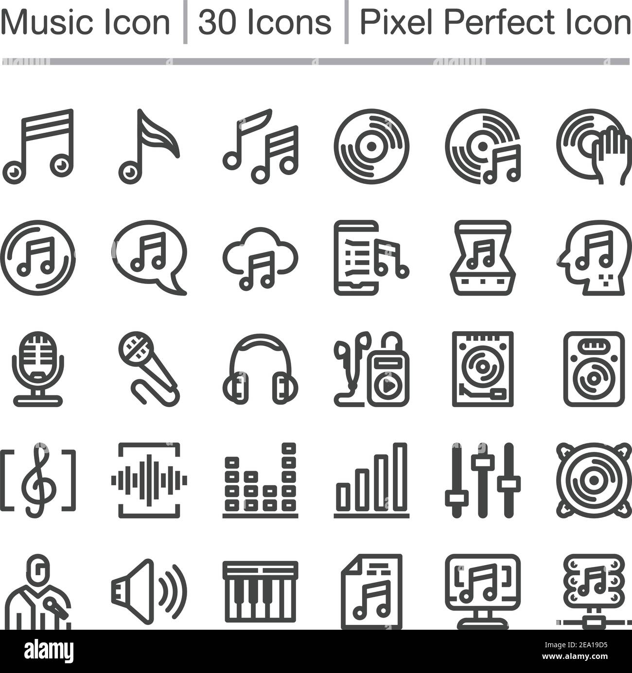 music line icon set,vector illustration Stock Vector