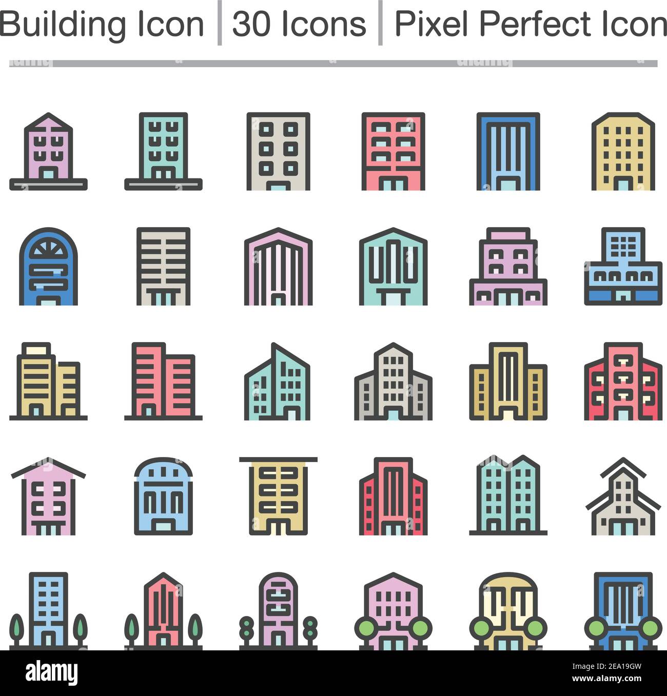 building line icon,editable stroke,pixel perfect icon Stock Vector