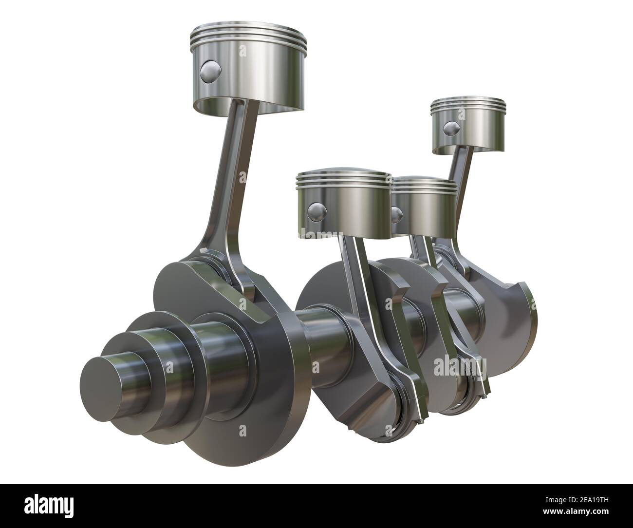 Metal crankshaft and 4 pistons with connecting rods Stock Photo Alamy