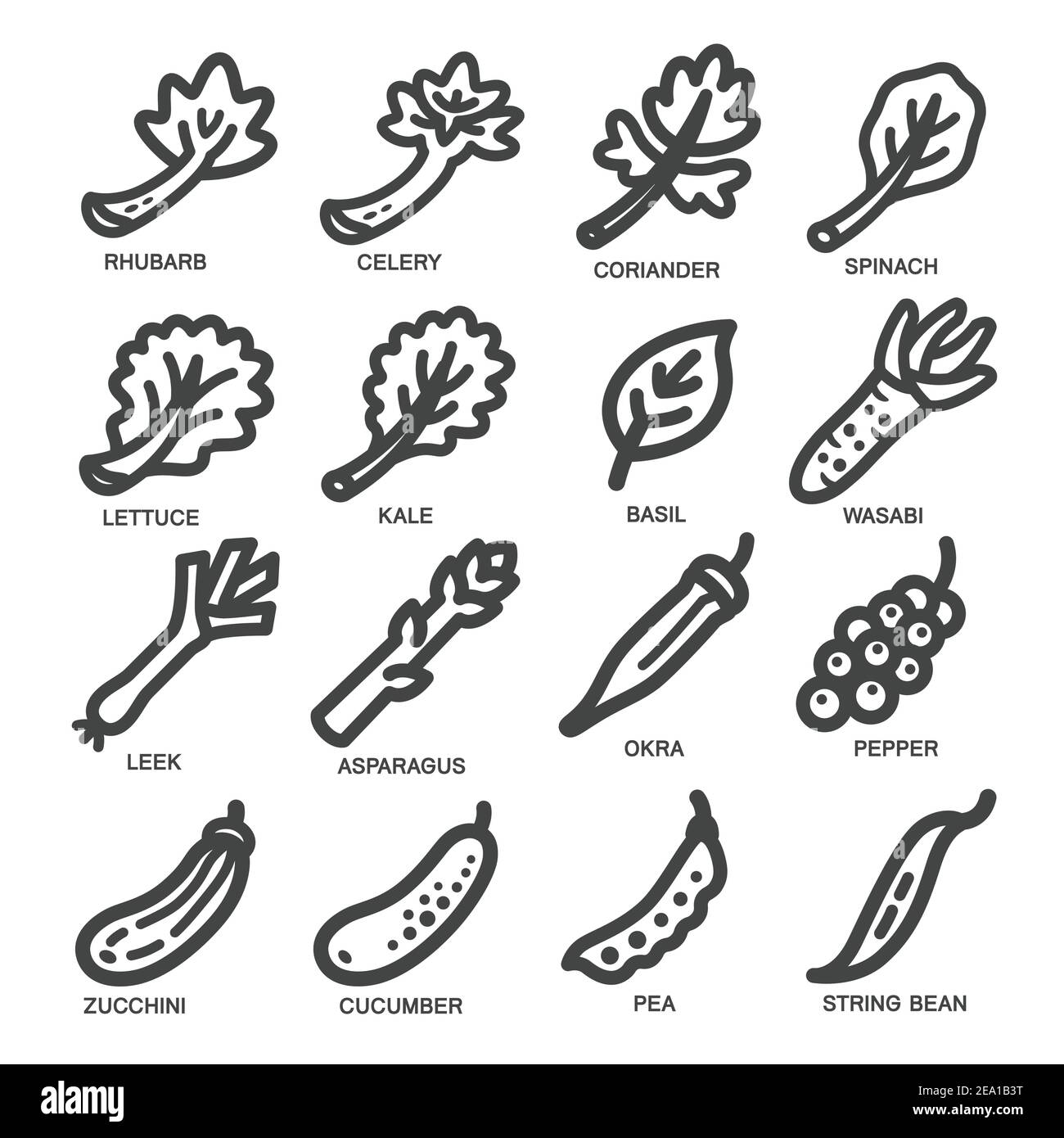 vegetable thin line icon set,vector illustration Stock Vector