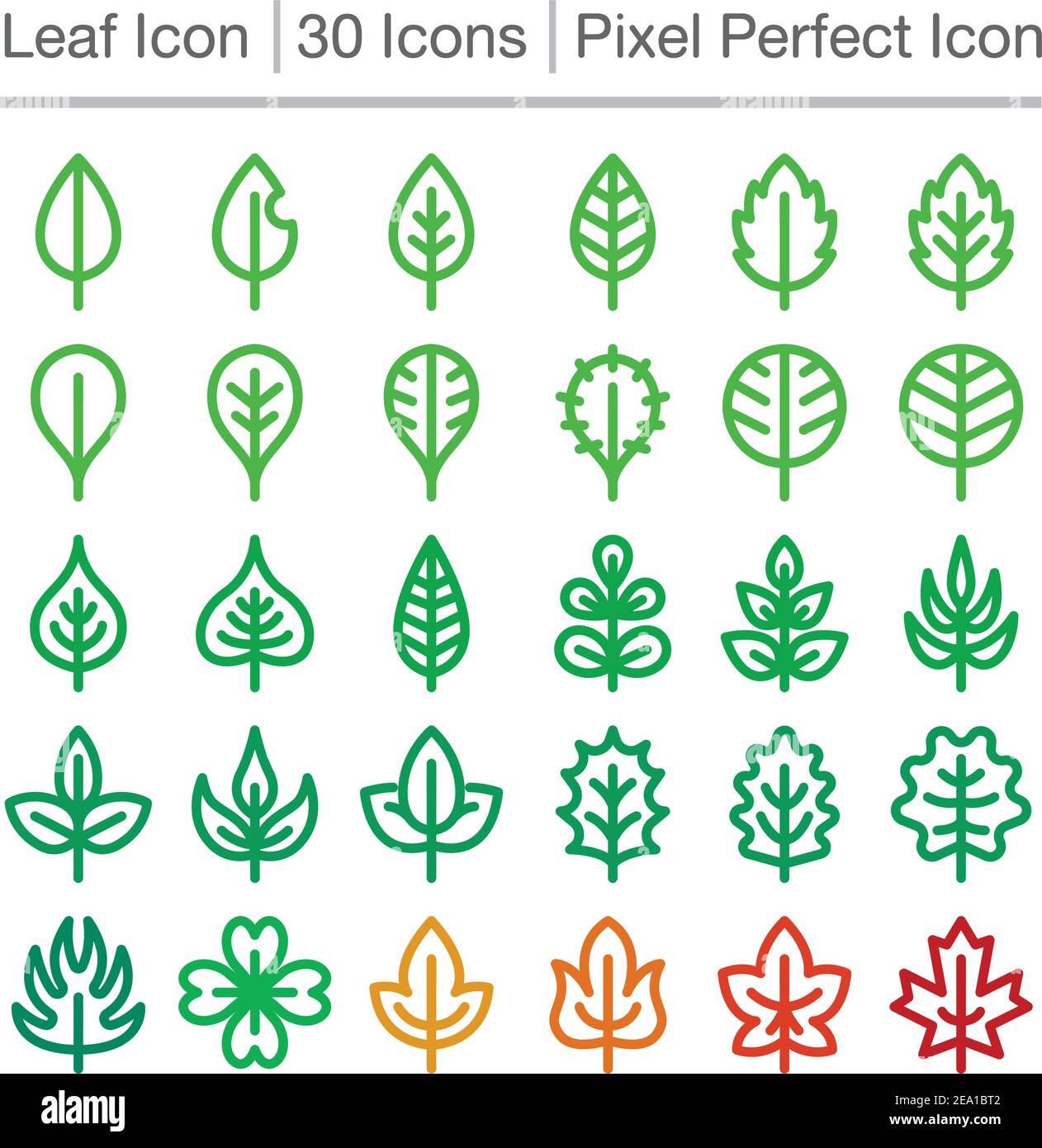 leaf line icon,editable stroke,pixel perfect icon Stock Vector