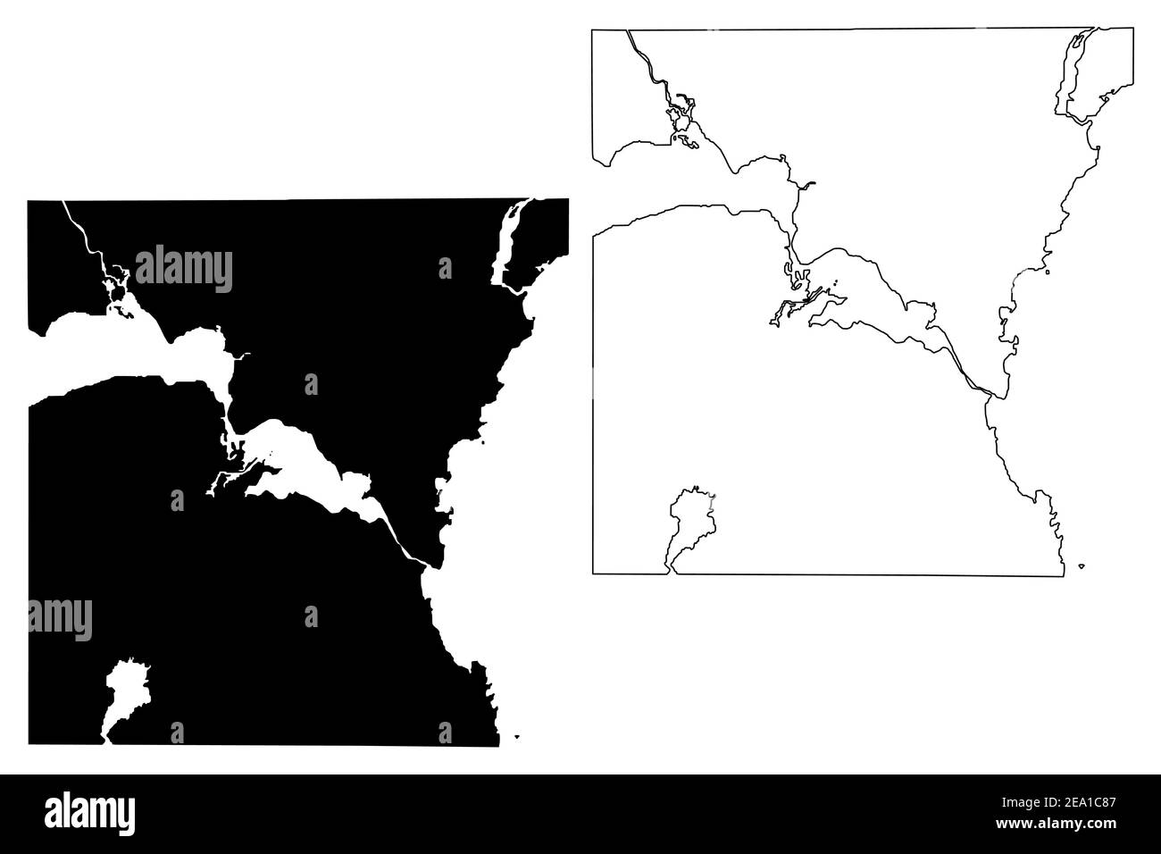 Winnebago County, State of Wisconsin (U.S. county, United States of America, US) map vector illustration, scribble sketch Winnebago map Stock Vector
