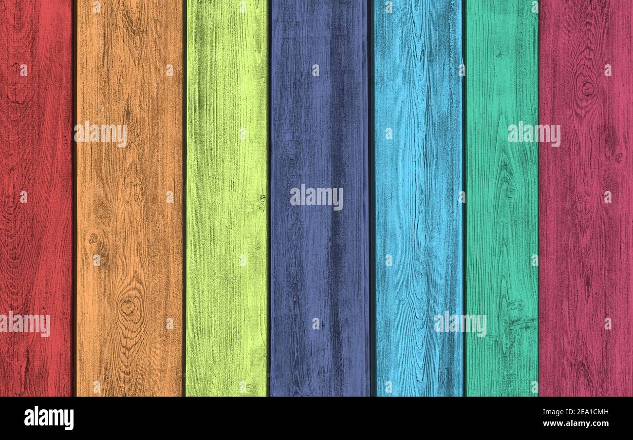 Multi Colored Wood Planks Background Stock Photo Alamy
